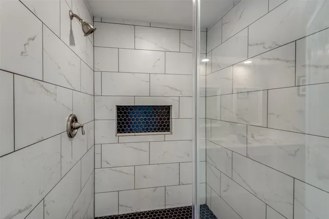 a bathroom with a shower