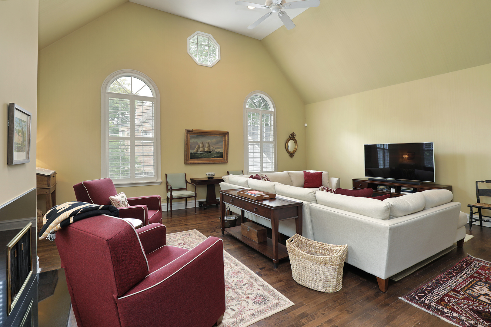 707 Hill Road Winnetka, IL 60093 - Photo 3 of 22 a living room with furniture a large window and a flat screen tv