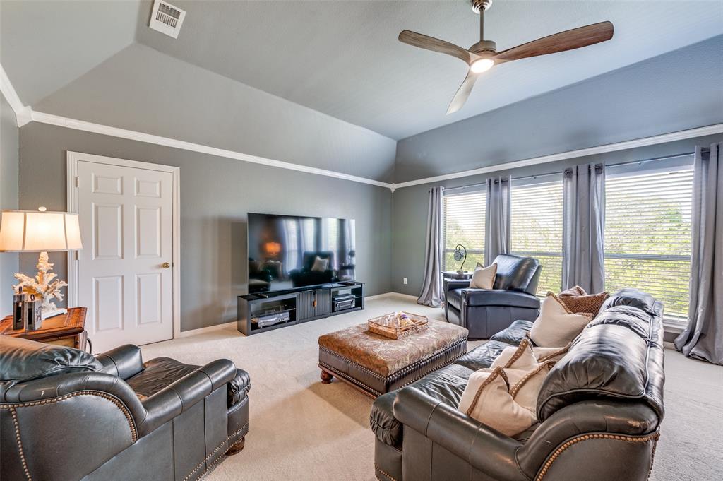 2841 Winding Creek Road Prosper, TX 75078 - Photo 23 of 40 a living room with furniture and a flat screen tv