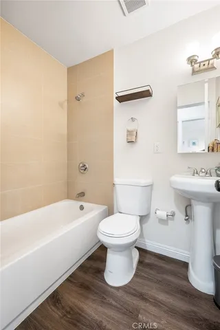 a view of a hallway view with living room