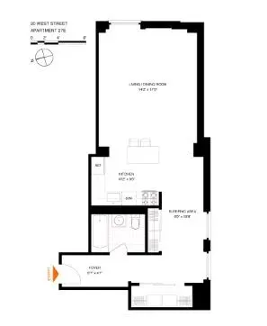 $499,000 | 20 West Street, Unit 27E | Financial District