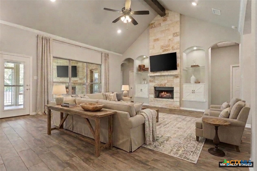 4 Salta Court Belton, TX 76513 - Photo 15 of 45 a living room with fireplace furniture and a flat screen tv