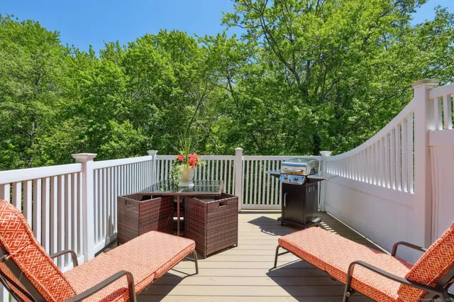 a view of a chair in the patio