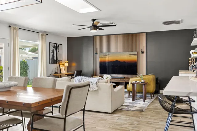 a living room with furniture