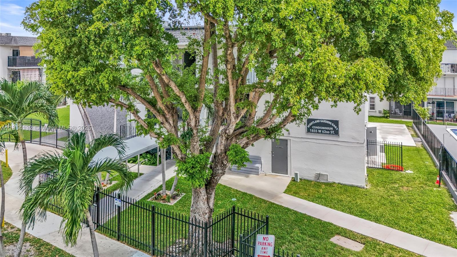 1855 West 62nd Street, Unit E306 Hialeah, FL 33012 - Photo 28 of 35 a view of a yard with plants and a large tree