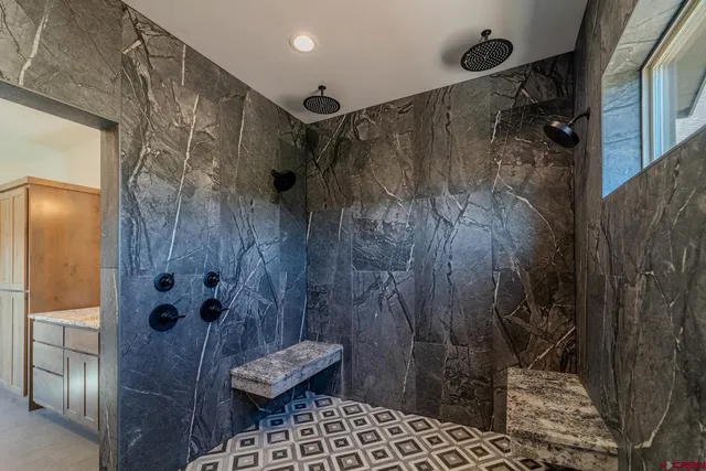 a view of a room with rack on the wall