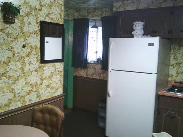 a close view of kitchen appliances