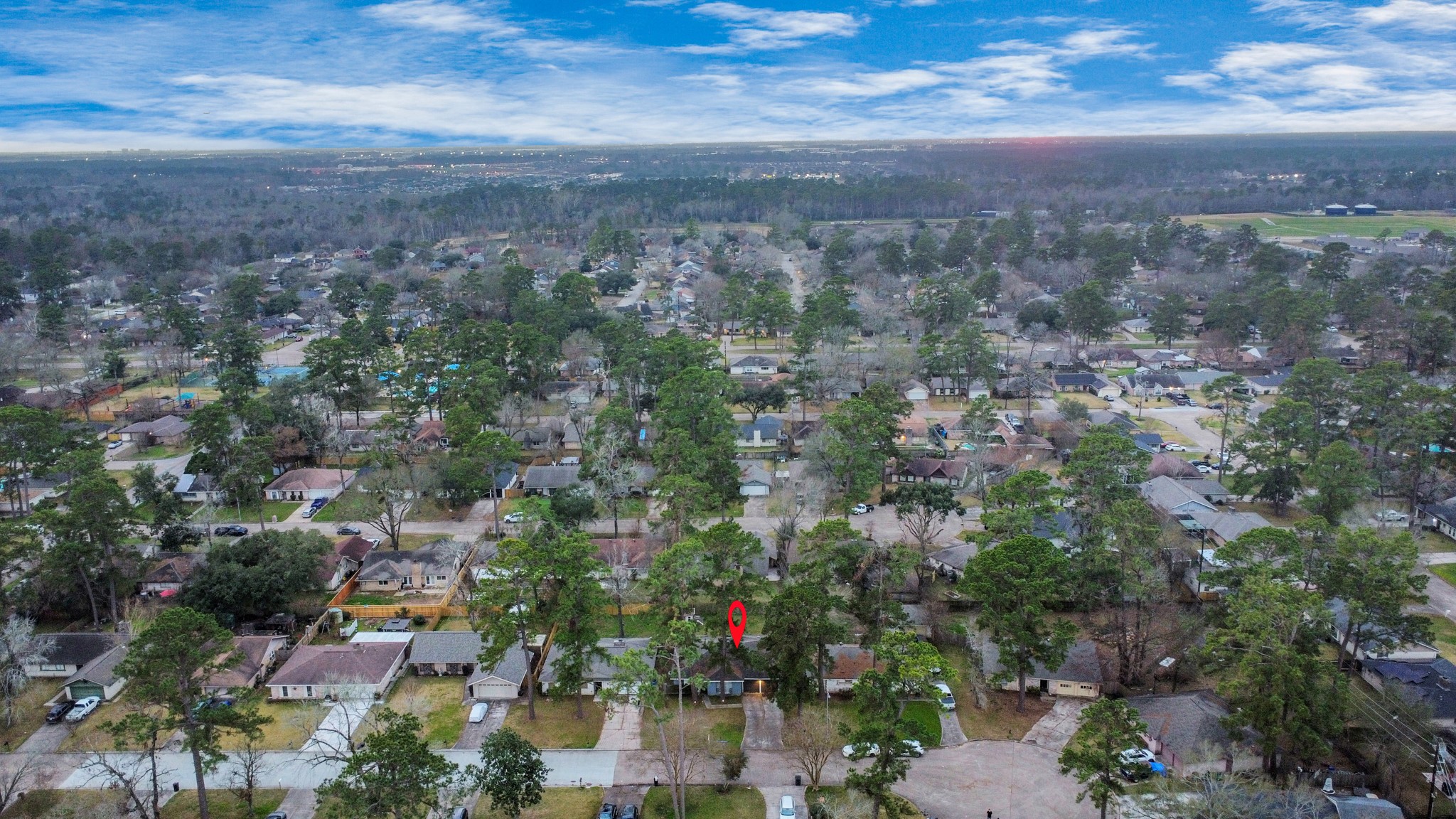 23127 Harpergate Drive Spring, TX 77373 - Photo 42 of 43 an aerial view of residential house and green space