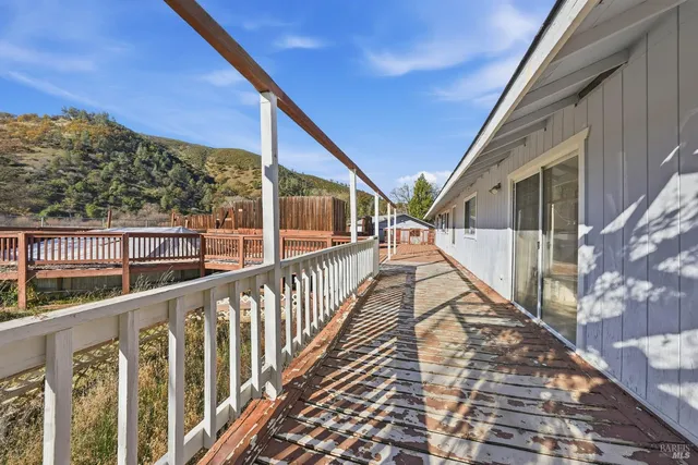 a view of a house with a balcony