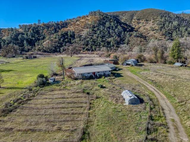 a view of a road with a mountain view