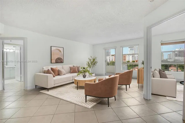 a living room with furniture and a couch