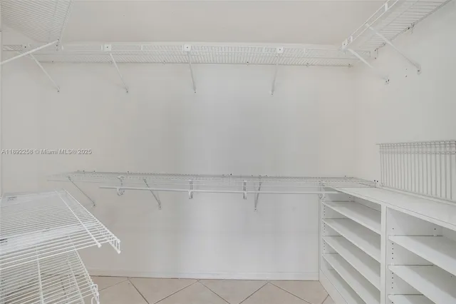 a view of a room with racks on the wall