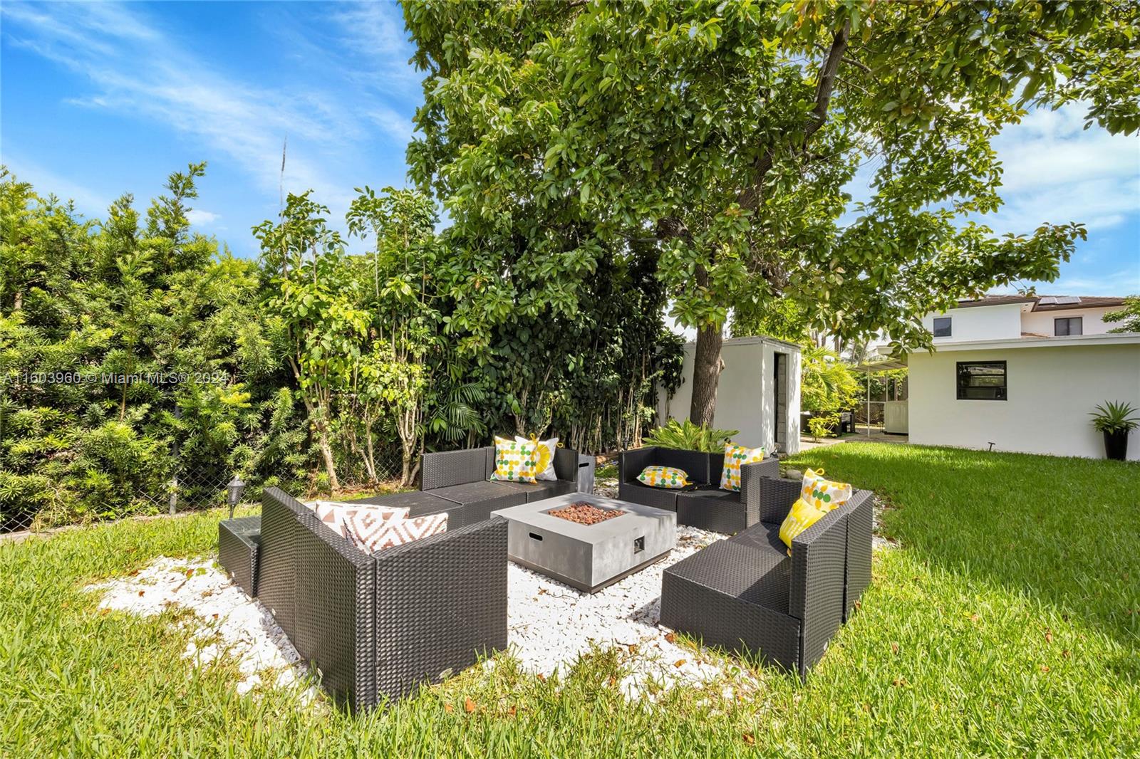 6335 Southwest 33rd Street Miami, FL 33155 - Photo 8 of 37 Outdoor lounge area with mature Avocado tree.
