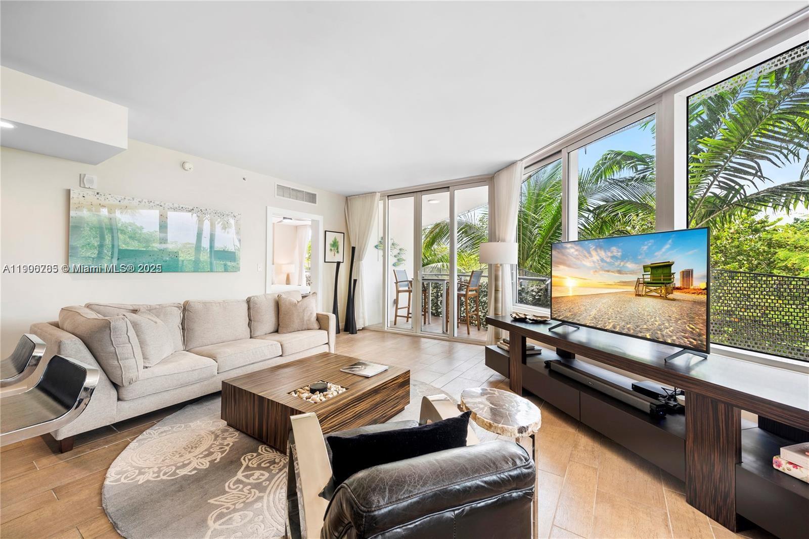 2155 Washington Court, Unit 309 Miami Beach, FL 33139 - Photo 2 of 23 a living room with furniture and a large window