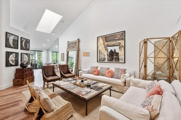 a living room with furniture and a couch