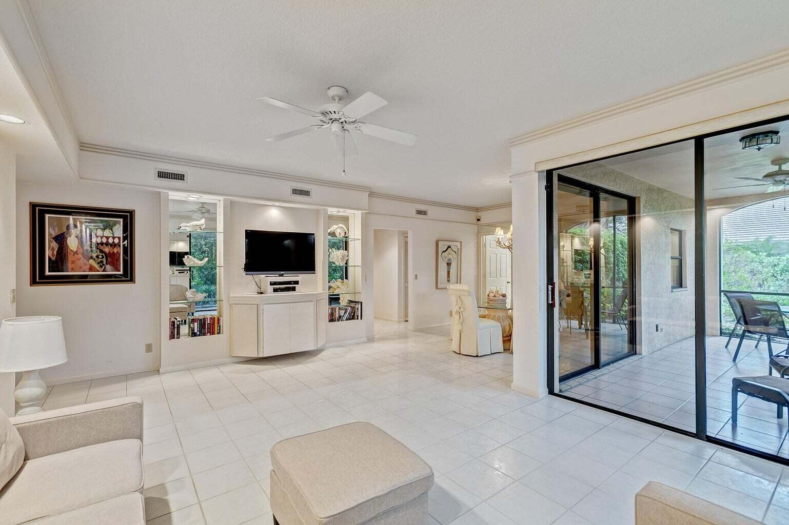 16151 West Bay Drive, Unit 161 Jupiter, FL 33477 - Photo 15 of 19 a living room with furniture and a flat screen tv