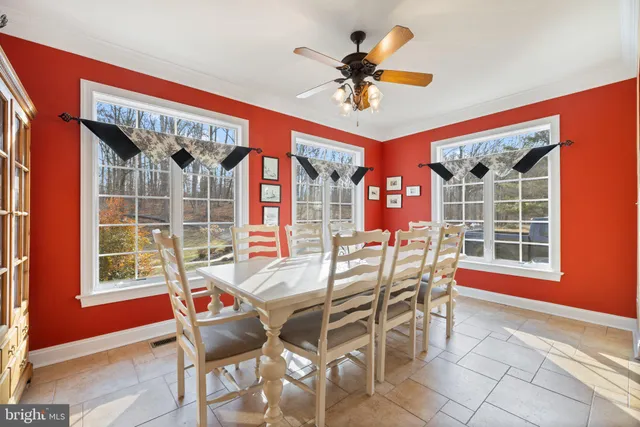 a bedroom with a bed and a fireplace