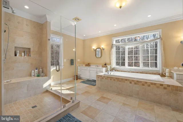 a bathroom with a double vanity sink mirror and toilet