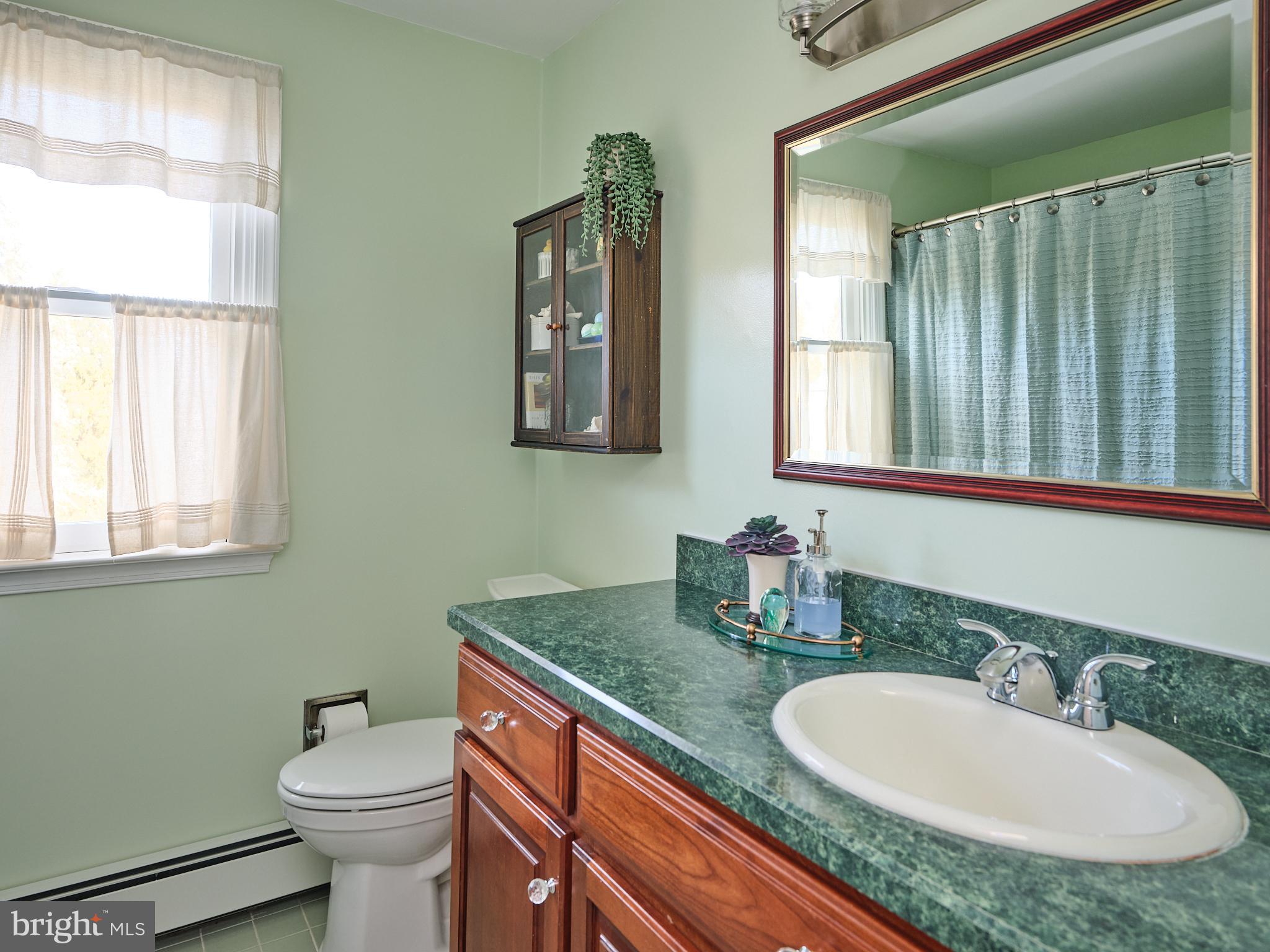 3889 Robin Road Furlong, PA 18925 - Photo 32 of 48 a bathroom with a granite countertop sink and a mirror