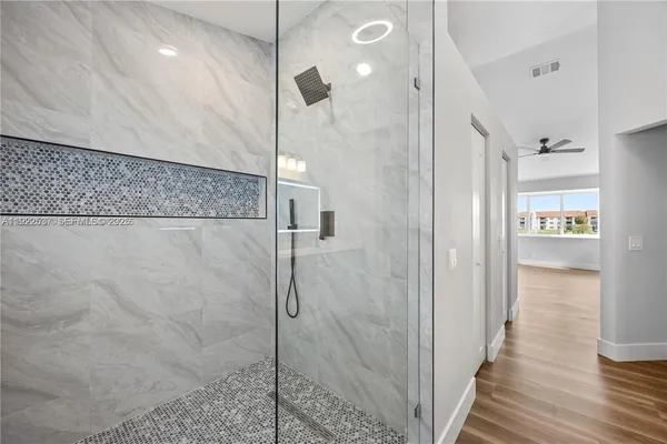 a bathroom with a shower