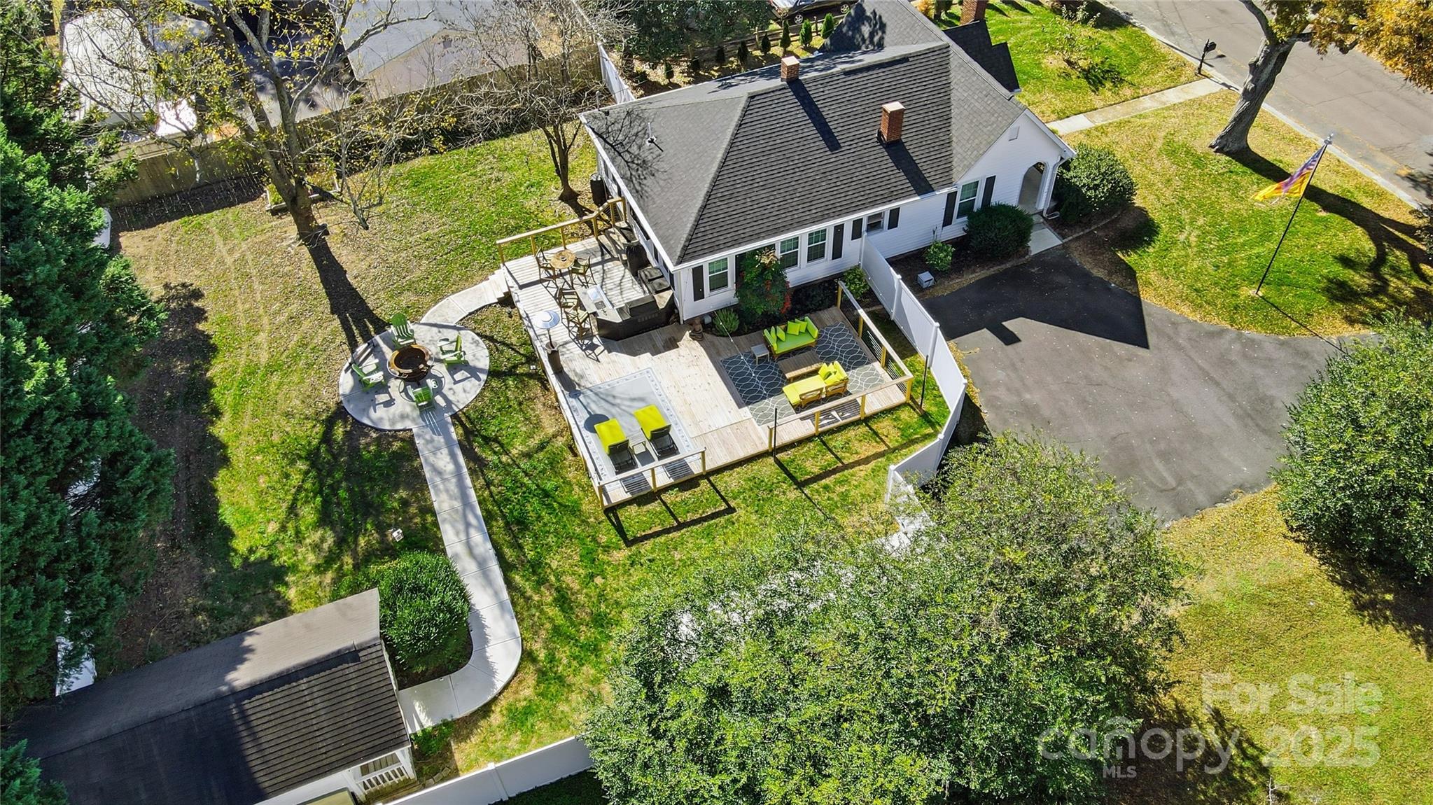 708 Mable Avenue Kannapolis, NC 28083 - Photo 42 of 48 an aerial view of a house with a yard and trees