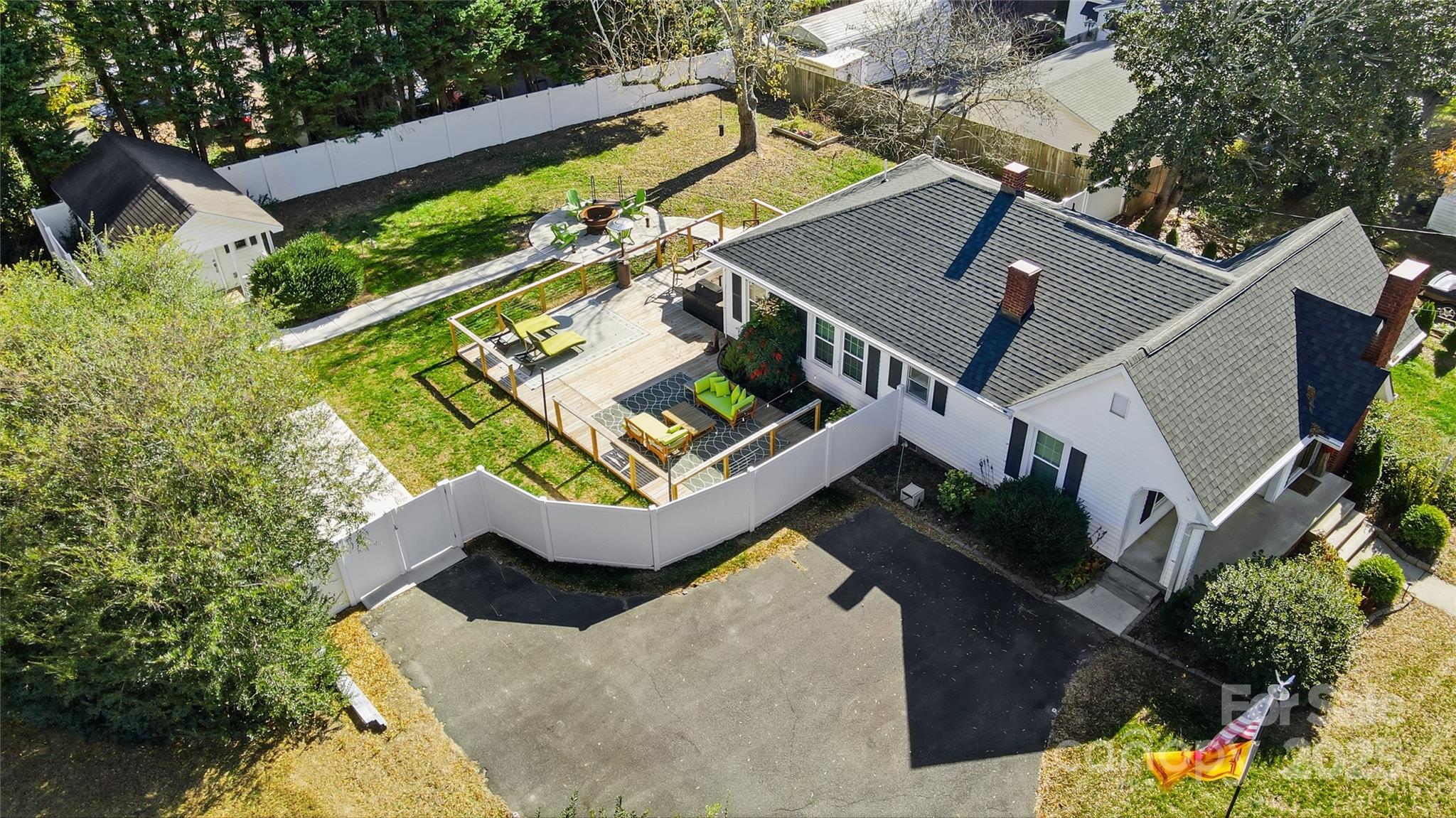708 Mable Avenue Kannapolis, NC 28083 - Photo 45 of 48 an aerial view of a house with a garden and swimming pool