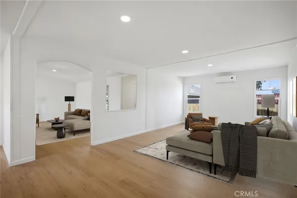 a living room with furniture and a couch