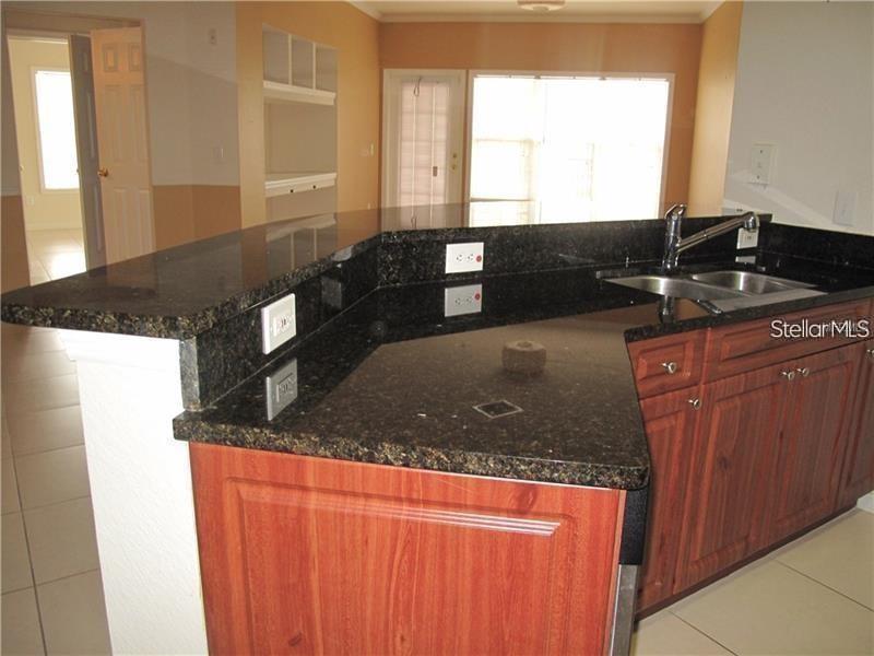 3593 Conroy Road, Unit 421 Orlando, FL 32839 - Photo 6 of 28 a kitchen with granite countertop sink and cabinets