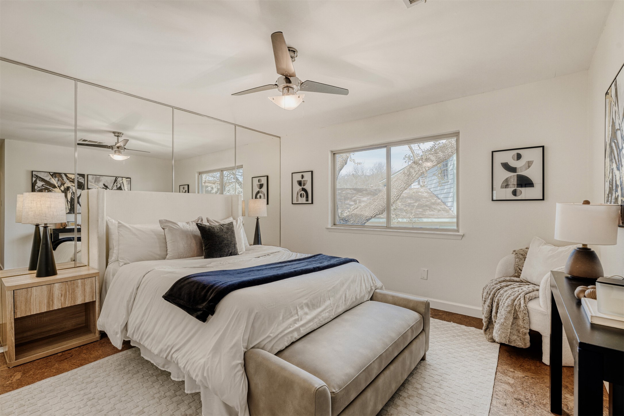 6701 Stage Coach Trail Austin, TX 78745 - Photo 11 of 23 Bedroom with multiple windows and a ceiling fan