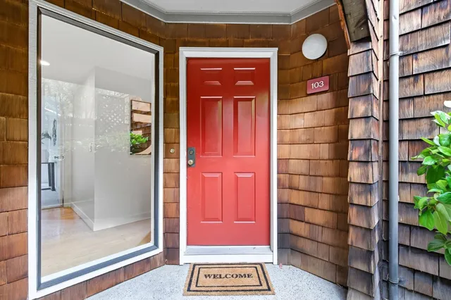 a view of a door with a door