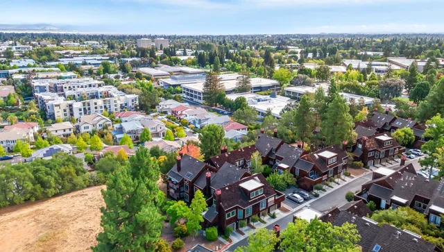 a view of city and mountain