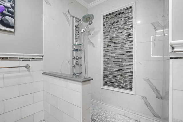 a bathroom with a shower