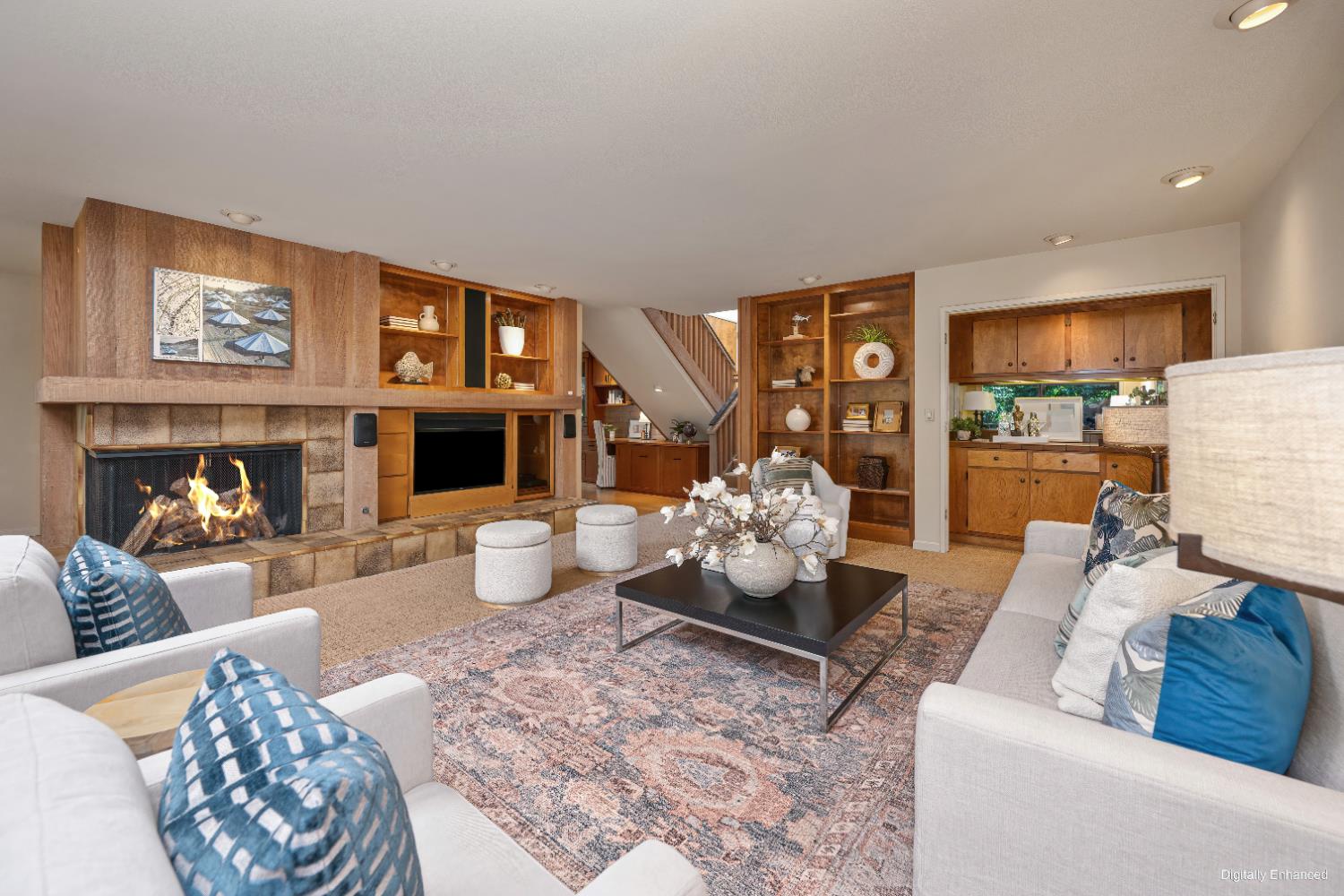 18 Covered Bridge Road Carmichael, CA 95608 - Photo 13 of 81 a living room with furniture and a fireplace