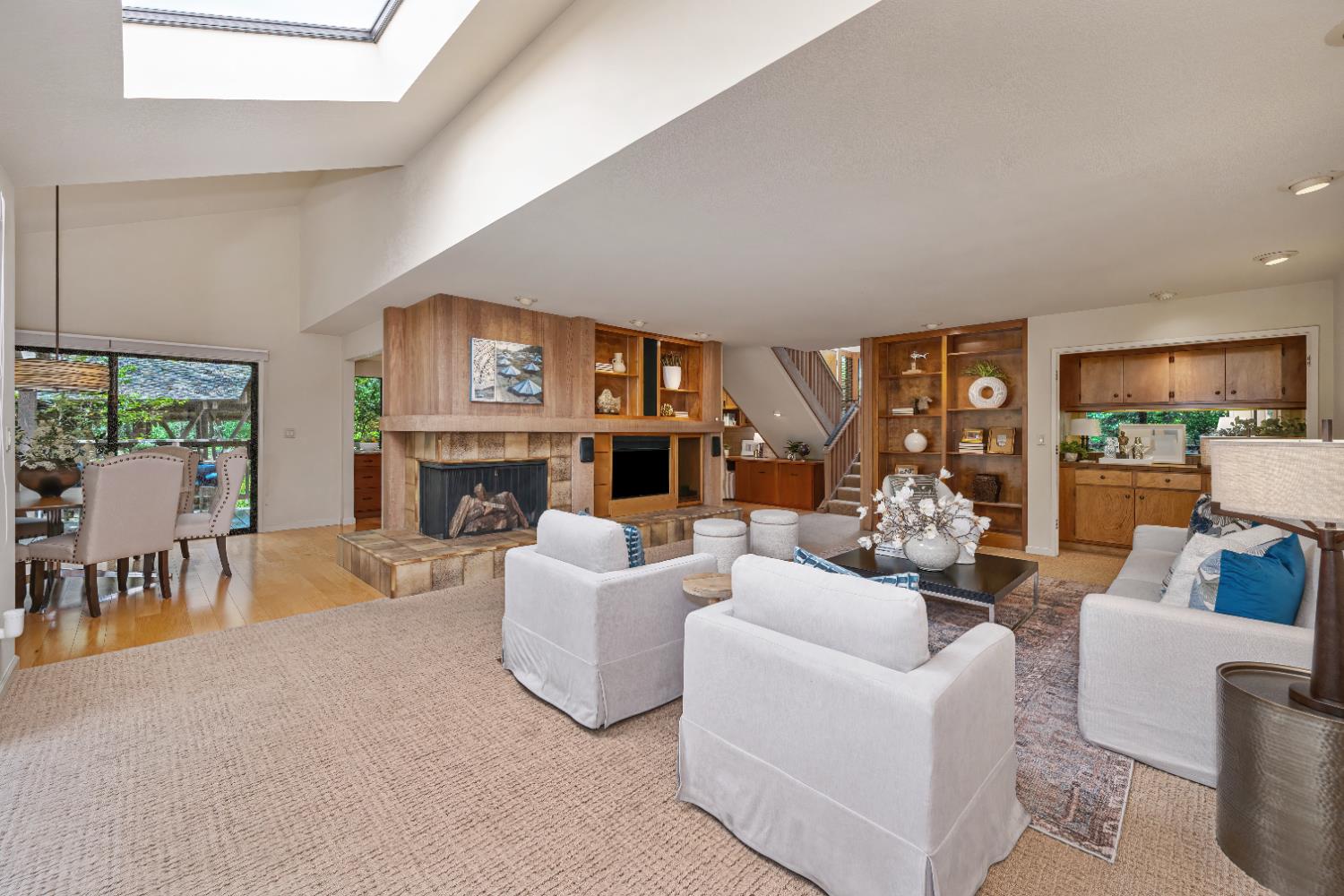 18 Covered Bridge Road Carmichael, CA 95608 - Photo 15 of 81 a living room with fireplace furniture and a large window