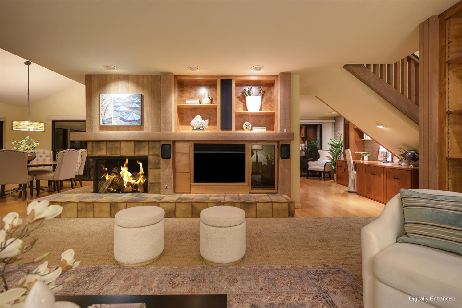18 Covered Bridge Road Carmichael, CA 95608 - Photo 21 of 81 a living room with furniture a fireplace and a large window