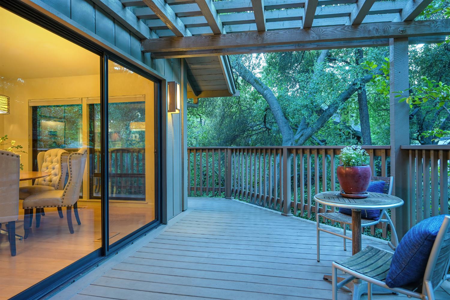 18 Covered Bridge Road Carmichael, CA 95608 - Photo 41 of 81 a view of a chairs and table in patio with wooden floor
