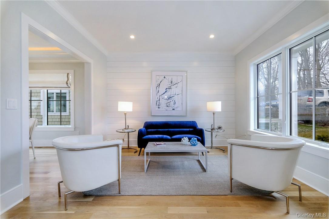 184 Soundview Avenue Rye, NY 10580 - Photo 6 of 35 Elegant living room w/ shiplap wall
