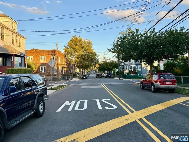 a view of street from a balcony