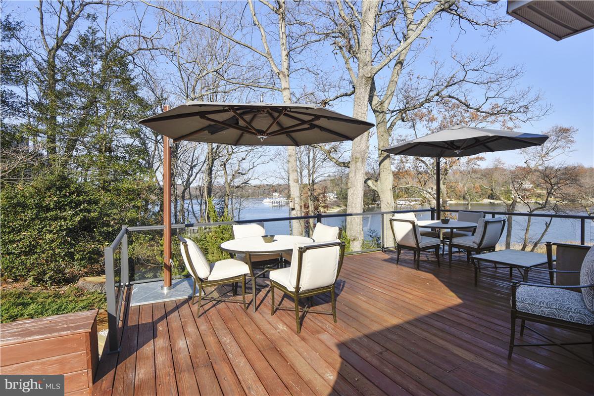 601 Simms Landing Road Crownsville, MD 21032 - Photo 7 of 30 Waterfront Deck with Glass Railing