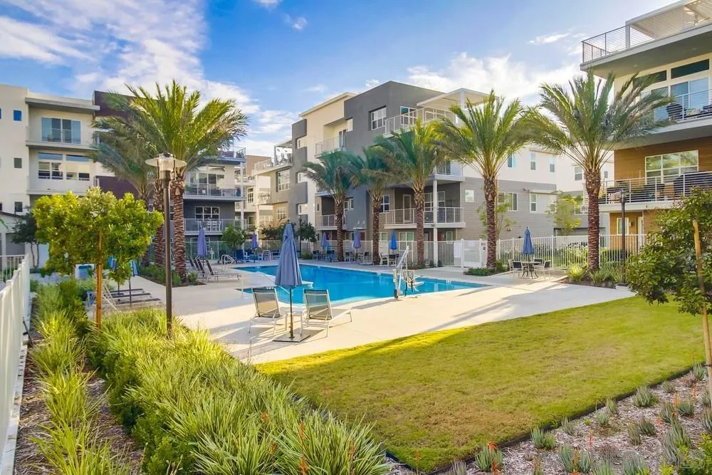 2035 Bravo Loop, Unit 6 Chula Vista, CA 91915 - Photo 39 of 39 a view of a swimming pool with palm trees