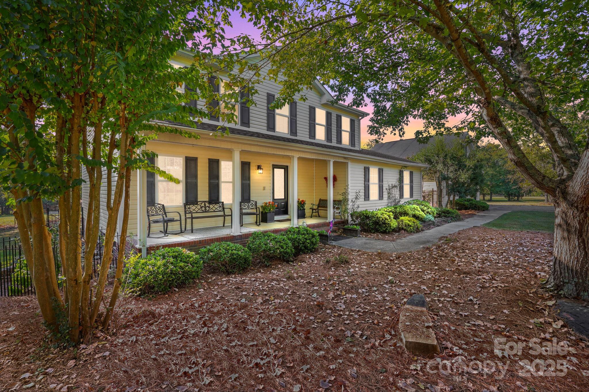 a house view with a garden space