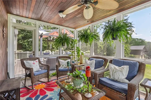 a outdoor living space with furniture and garden view