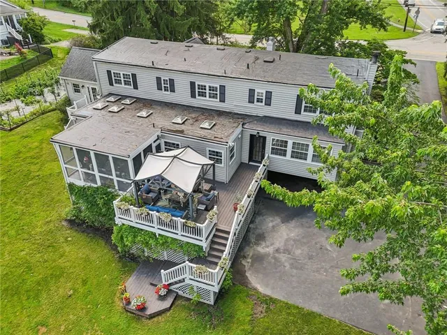 an aerial view of a house