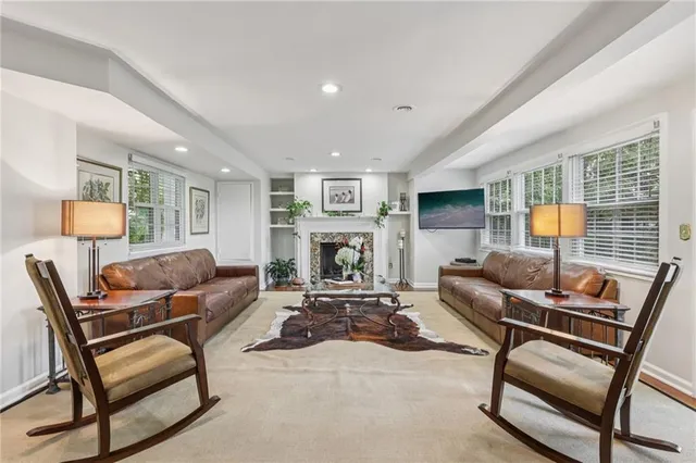 a living room with furniture