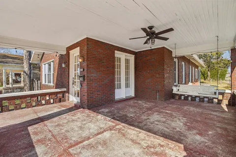 a view of a house with a patio