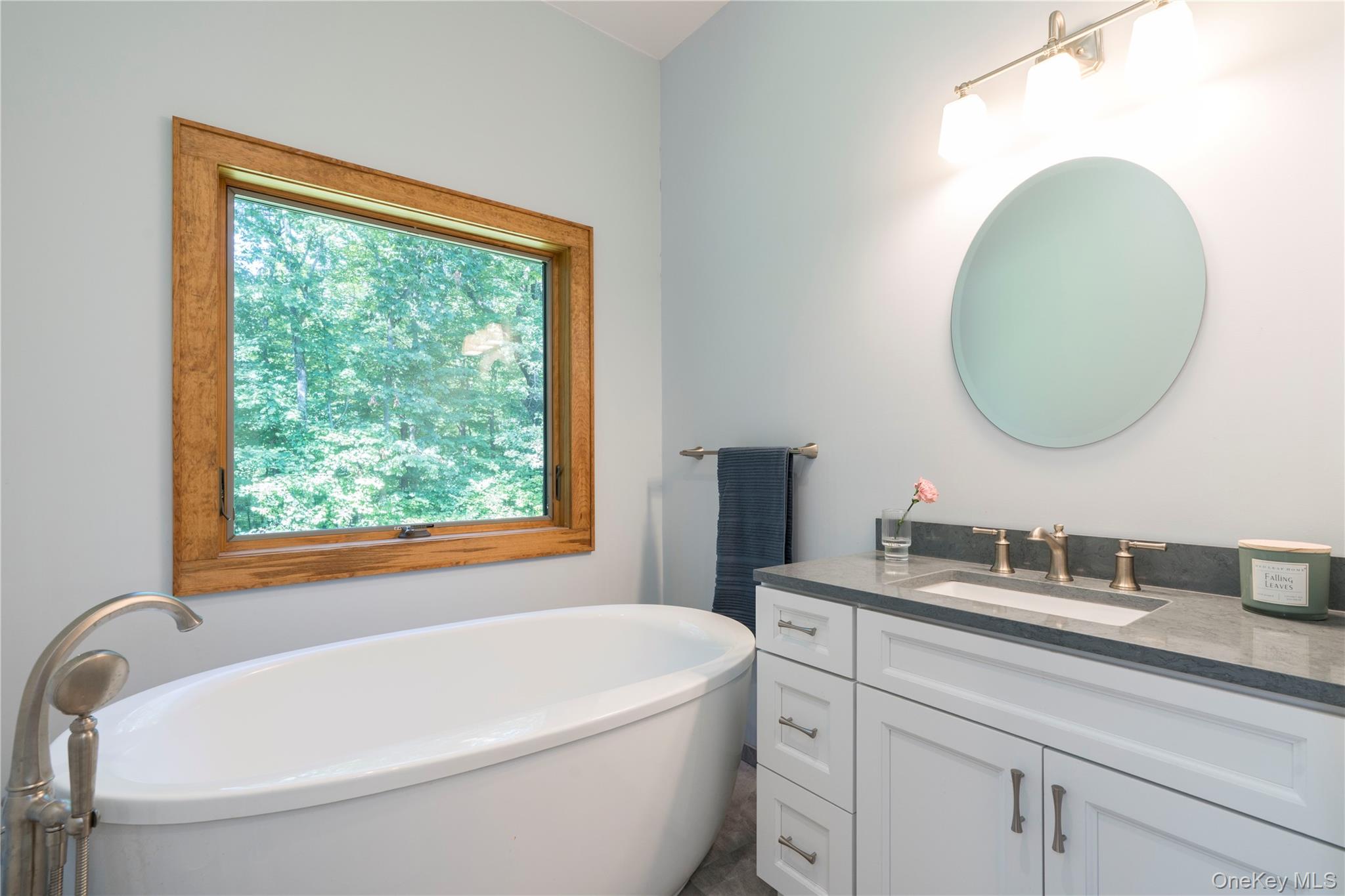 105 Iron Mountain Road Warwick, NY 10990 - Photo 44 of 49 a bathroom with a bathtub a sink and a mirror