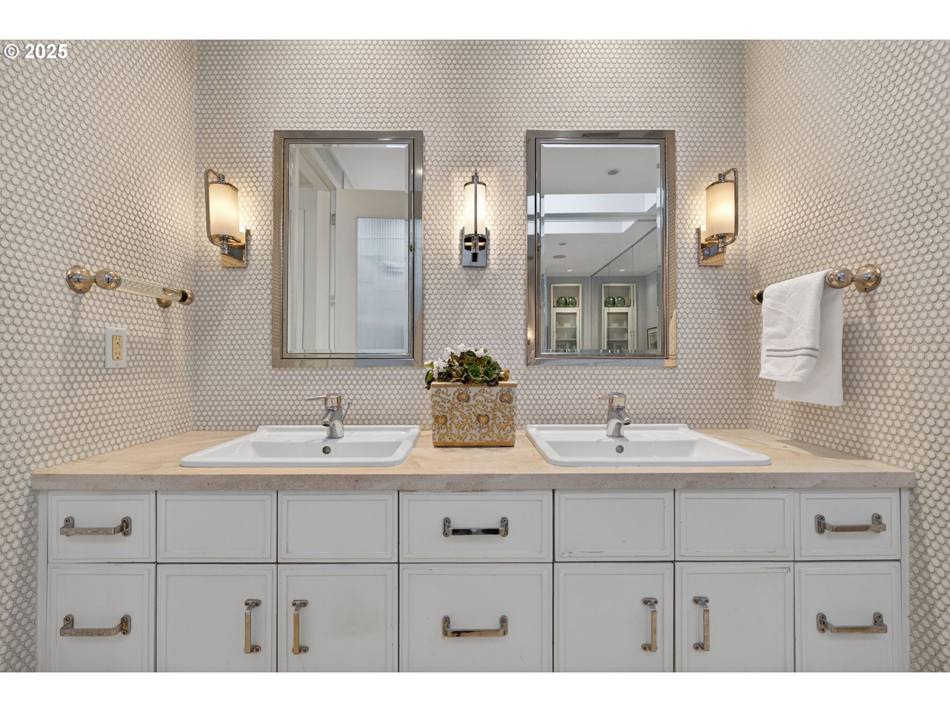 2018 Northwest 16th Avenue Portland, OR 97209 - Photo 25 of 48 a bathroom with double sink and a mirror