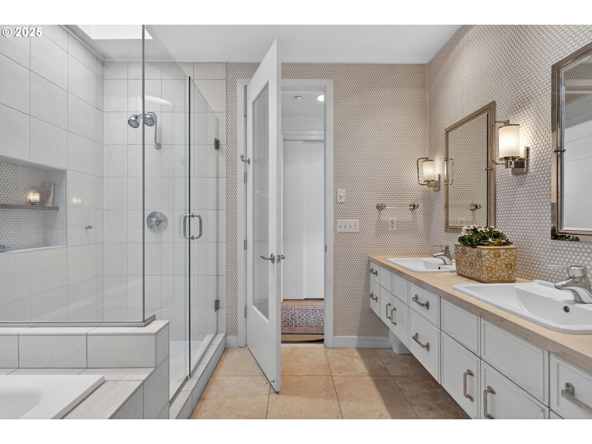 2018 Northwest 16th Avenue Portland, OR 97209 - Photo 27 of 48 a bathroom with a double vanity sink toilet and shower