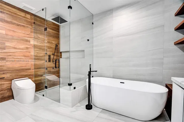 a patio with a table and chairs