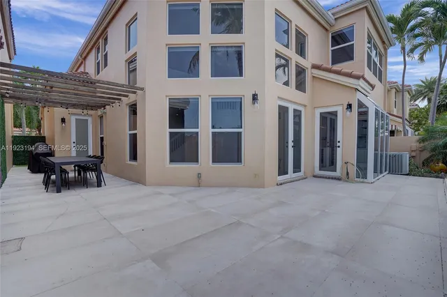 a city view with tall buildings